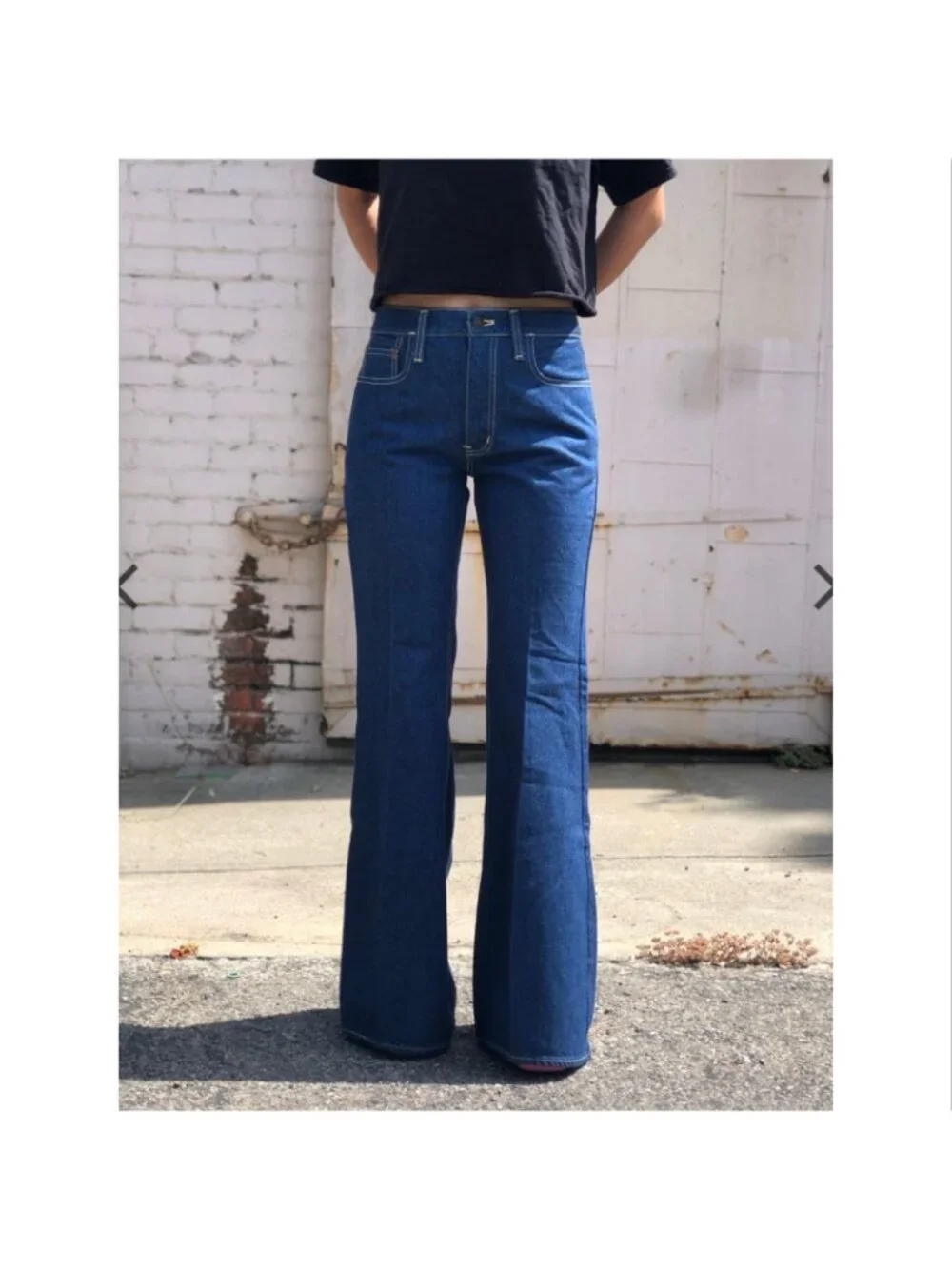 Vintage 70’s Texwood Bell Bottom Flare Jeans High Rise Retro Dark Wash Sz 30